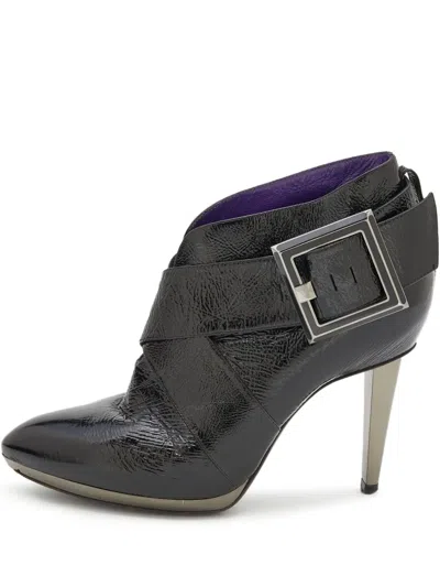 Pre-owned Sergio Rossi Vintage  85mm Buckled Ankle Boots