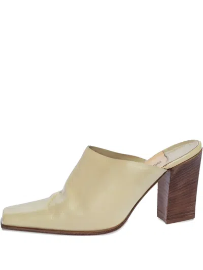Pre-owned Sergio Rossi Vintage  85mm Square-toe Block-heel Mules
