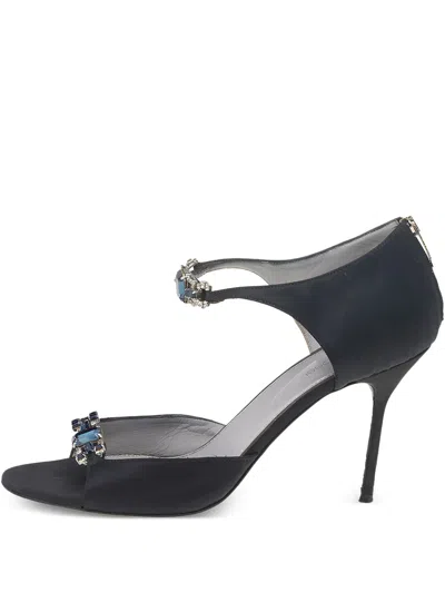 Pre-owned Sergio Rossi Vintage  95mm Crystal-detailing Sandals
