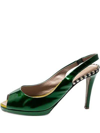 Pre-owned Sergio Rossi Vintage  95mm Patent-leather Slingback Pumps