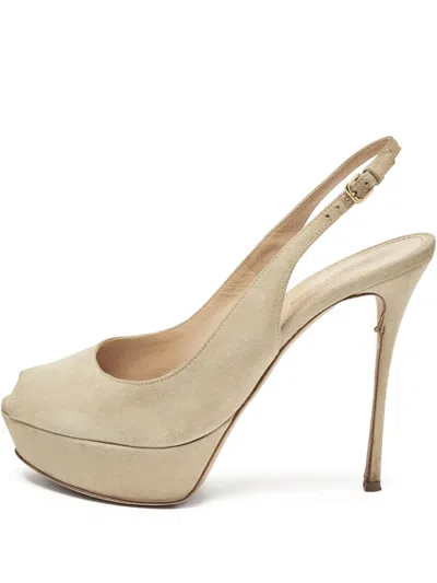Pre-owned Sergio Rossi Vintage  Peep-toe Slingback Pumps