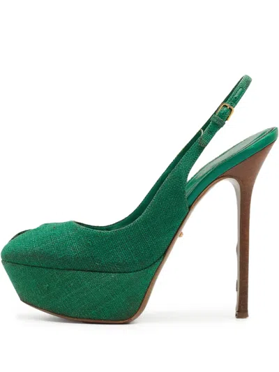 Pre-owned Sergio Rossi Vintage  Peep-toe Slingback Sandals