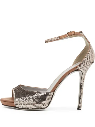 Pre-owned Sergio Rossi Vintage Sequined Open-toe Sandals