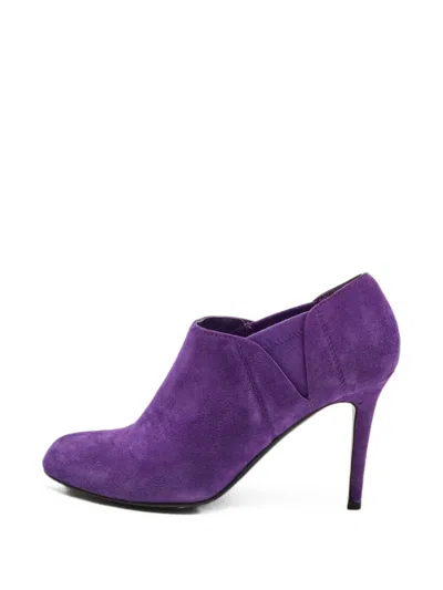 Pre-owned Sergio Rossi Vintage Suede Ankle Booties In Purple