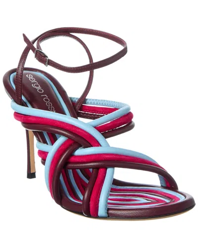 Sergio Rossi Watamu 90 Leather Sandal In Burgundy