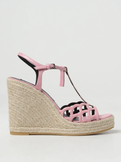 Sergio Rossi Wedge Shoes  Woman Color Pink In Pink