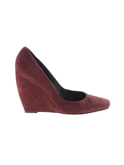 Pre-owned Sergio Rossi Wedges In Burgundy