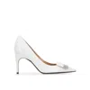 Sergio Rossi White Calfskin High Heel Pumps In White