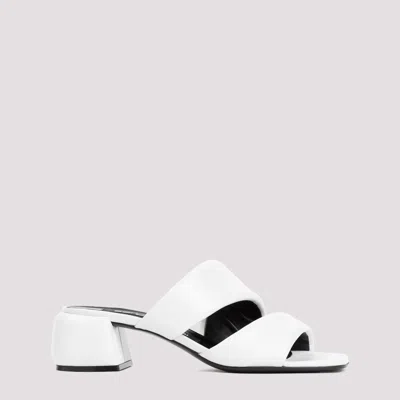 Sergio Rossi Spongy 45mm Leather Sandals In White