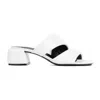 SERGIO ROSSI WHITE NAPPA LEATHER SPONGY 45 SANDALS