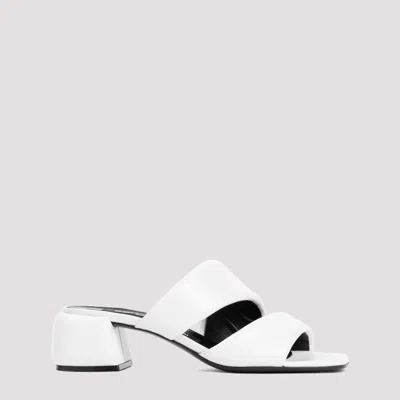 SERGIO ROSSI WHITE SLIP ON HEELS