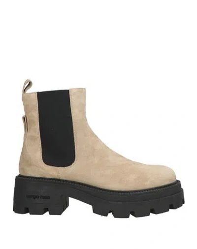 Sergio Rossi Woman Ankle Boots Beige Size 10.5 Leather