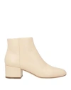Sergio Rossi Woman Ankle Boots Beige Size 11 Leather