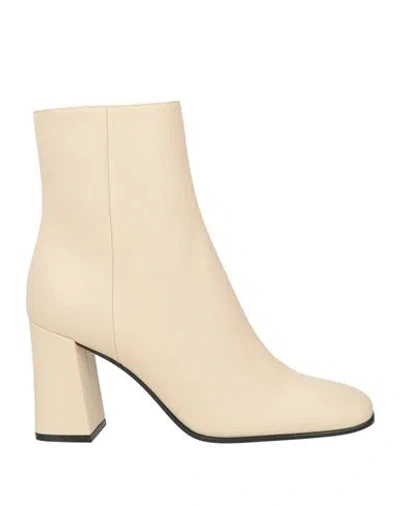 Sergio Rossi Woman Ankle Boots Beige Size 6 Leather