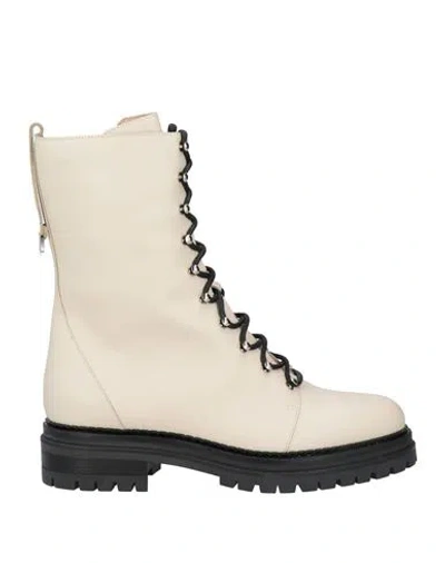 Sergio Rossi Woman Ankle Boots Beige Size 7 Calfskin