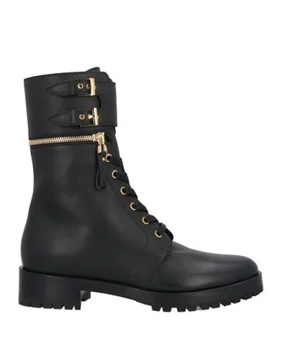 Sergio Rossi Woman Ankle Boots Black Size 10 Leather