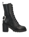 Sergio Rossi Woman Ankle Boots Black Size 10.5 Soft Leather In Black