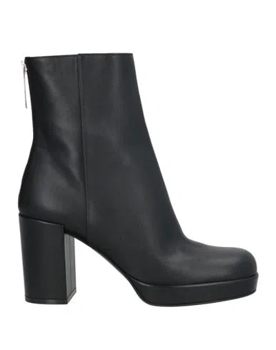 Sergio Rossi Woman Ankle Boots Black Size 11 Leather