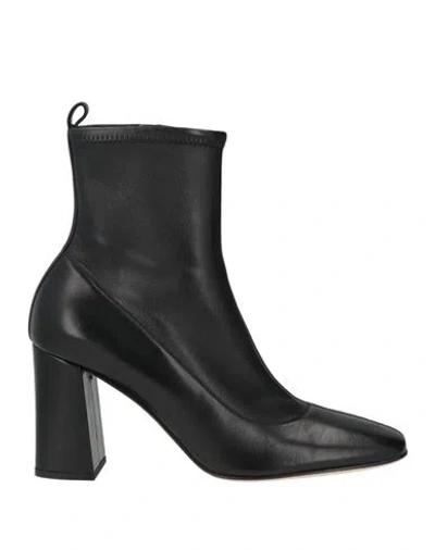 Sergio Rossi Woman Ankle Boots Black Size 11 Textile Fibers