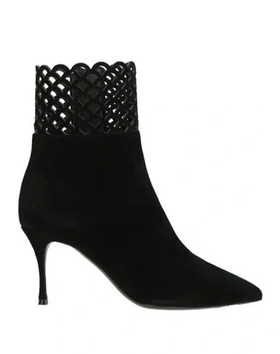 Sergio Rossi Woman Ankle Boots Black Size 4 Leather