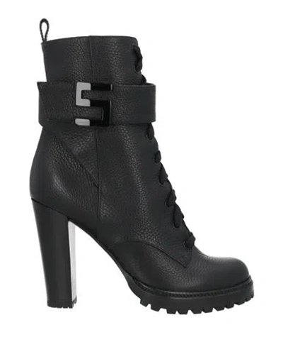 Sergio Rossi Woman Ankle Boots Black Size 5 Leather