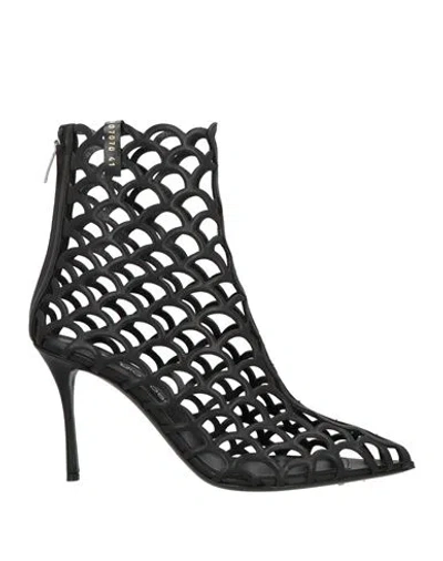 Sergio Rossi Woman Ankle Boots Black Size 6 Leather