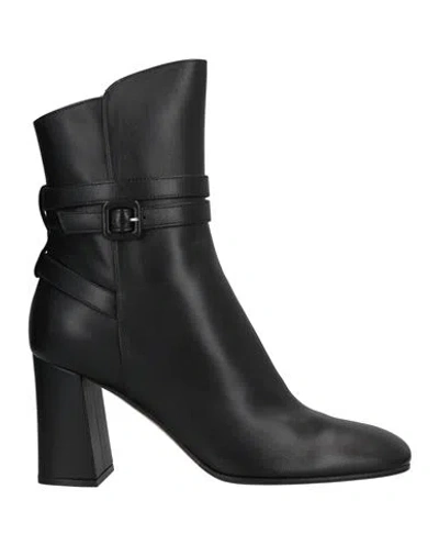 Sergio Rossi Woman Ankle Boots Black Size 6 Soft Leather