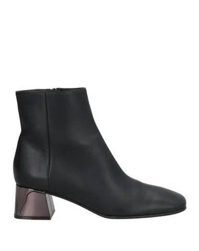 Sergio Rossi Woman Ankle Boots Black Size 6.5 Leather