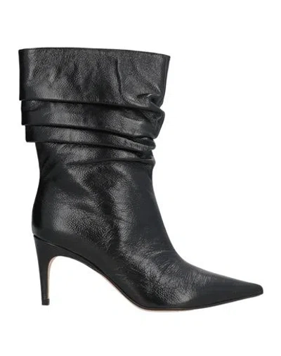 Sergio Rossi Woman Ankle Boots Black Size 7 Calfskin