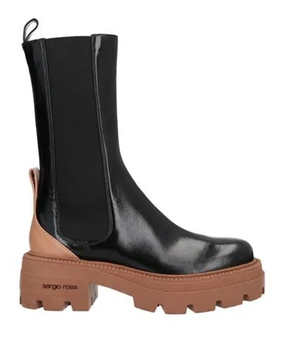 Sergio Rossi Woman Ankle Boots Black Size 10 Soft Leather