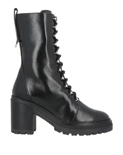 Sergio Rossi Woman Ankle Boots Black Size 7 Leather