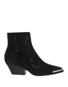 Sergio Rossi Woman Ankle Boots Black Size 7 Leather In Black