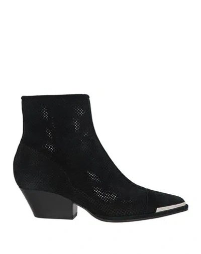 Sergio Rossi Woman Ankle Boots Black Size 7 Leather