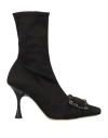 Sergio Rossi Woman Ankle Boots Black Size 7 Textile Fibers