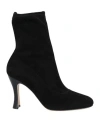 Sergio Rossi Woman Ankle Boots Black Size 7.5 Leather In Black