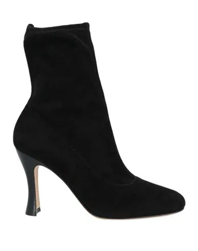 Sergio Rossi Woman Ankle Boots Black Size 7.5 Leather
