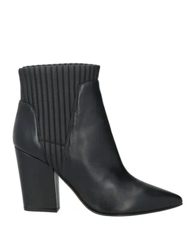Sergio Rossi Woman Ankle Boots Black Size 7.5 Leather