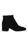 Sergio Rossi Woman Ankle Boots Black Size 11 Soft Leather In Black