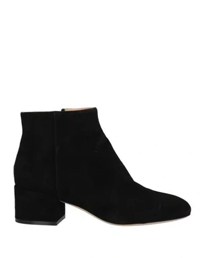 Sergio Rossi Woman Ankle Boots Black Size 11 Soft Leather