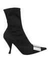 Sergio Rossi Woman Ankle Boots Black Size 7.5 Textile Fibers In Black