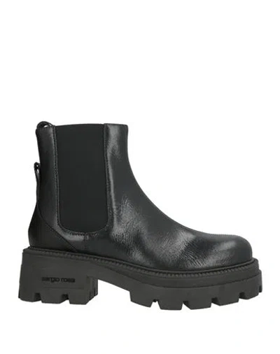 Sergio Rossi Woman Ankle Boots Black Size 8 Calfskin