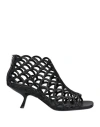 Sergio Rossi Woman Ankle Boots Black Size 8 Leather In Black