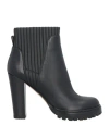 Sergio Rossi Woman Ankle Boots Black Size 8 Leather In Black
