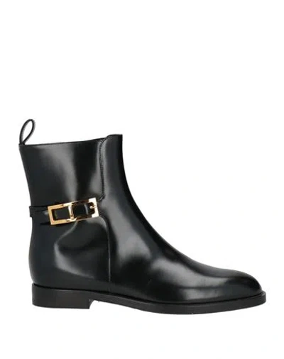 Sergio Rossi Woman Ankle Boots Black Size 8 Leather
