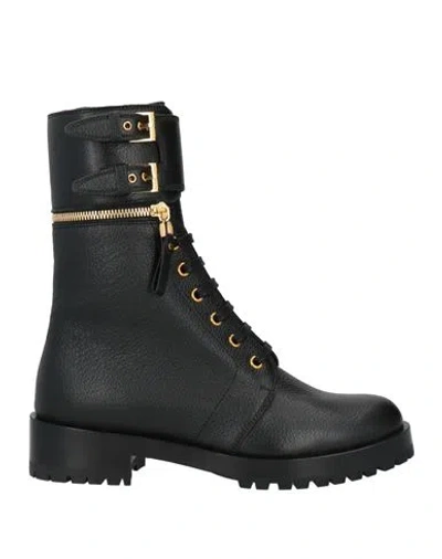 Sergio Rossi Woman Ankle Boots Black Size 8 Leather