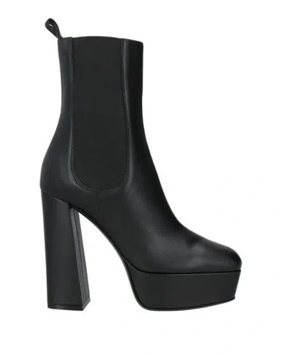 Sergio Rossi Woman Ankle Boots Black Size 8 Leather