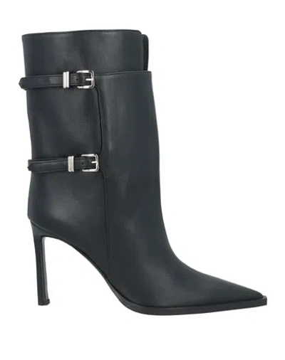 Sergio Rossi Woman Ankle Boots Black Size 8 Leather