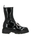 Sergio Rossi Woman Ankle Boots Black Size 8 Leather, Textile Fibers