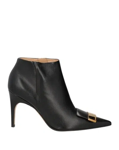 Sergio Rossi Woman Ankle Boots Black Size 8 Soft Leather