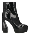 Sergio Rossi Woman Ankle Boots Black Size 8 Synthetic Fibers In Black